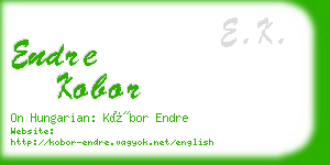 endre kobor business card